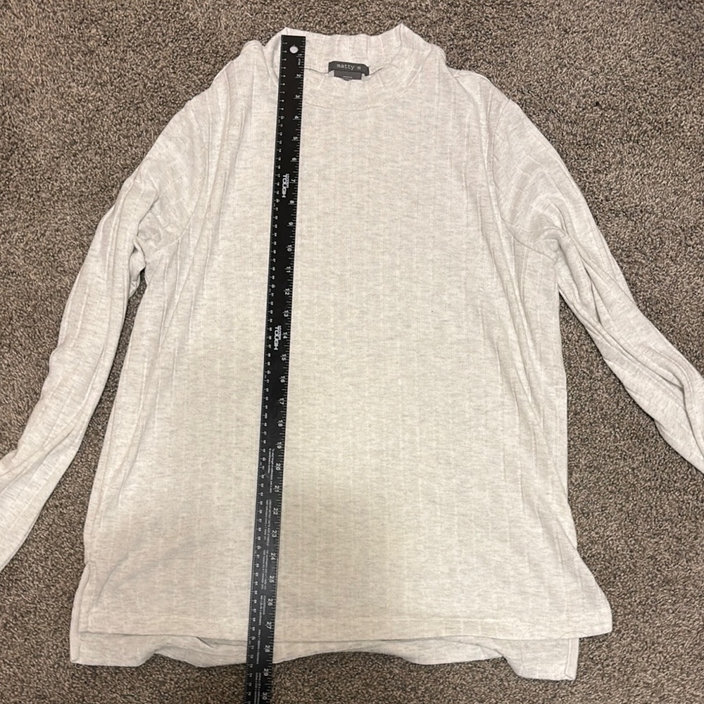 Matty M Gray Long Sleeve Tee Relaxed Fit
